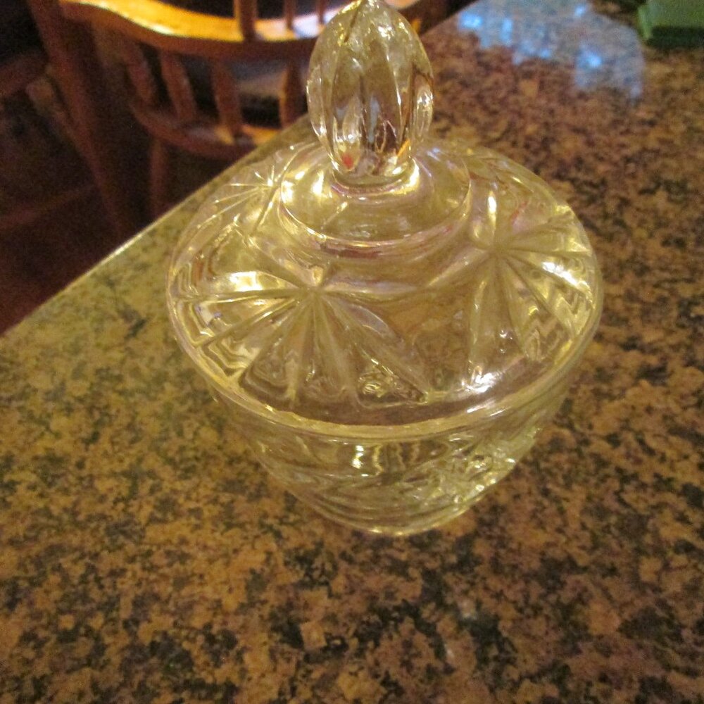 Glass sugar bowl